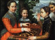 anguissola sofonisba tre schackspelande systrar USA oil painting artist